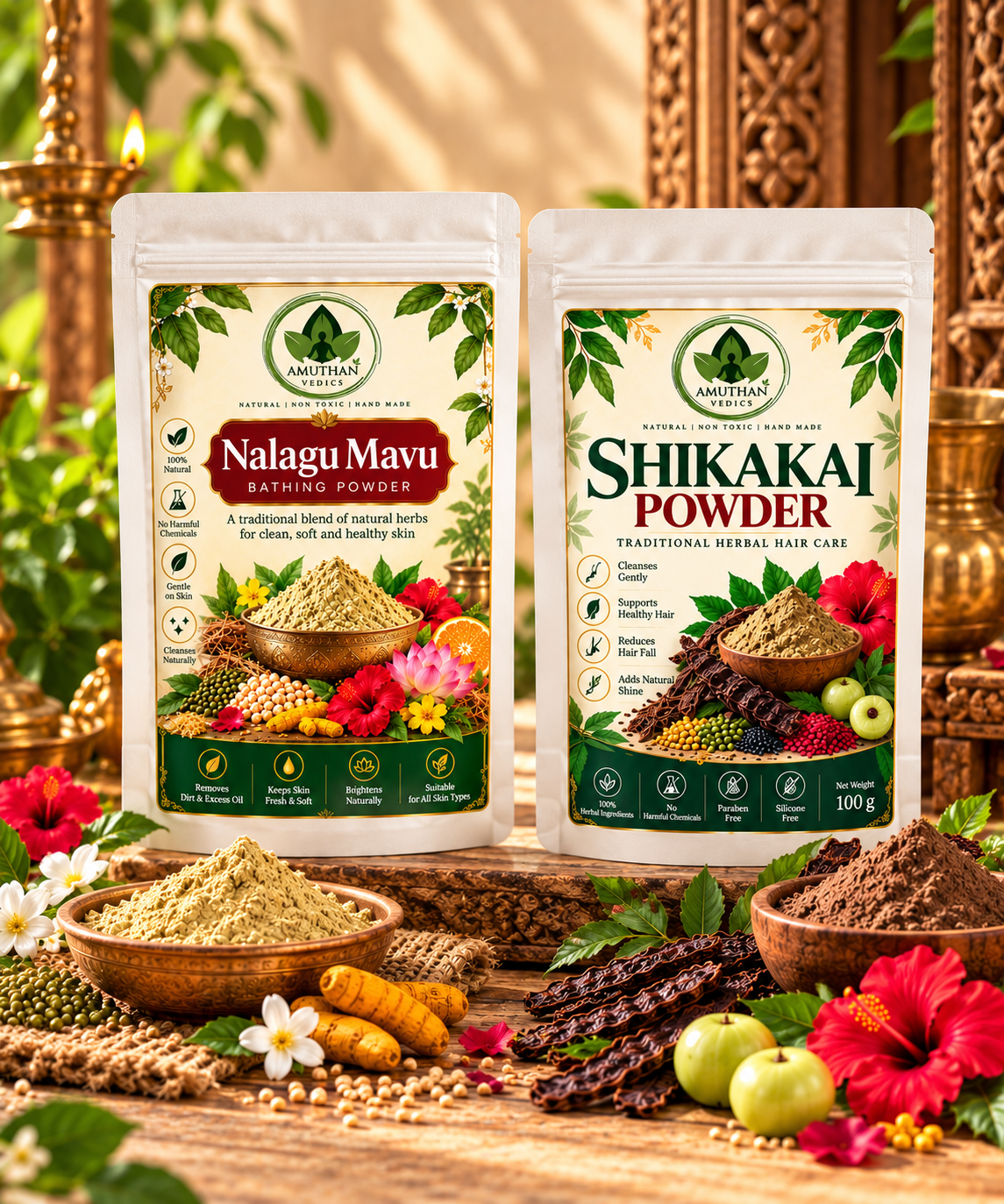 Heritage herbal powders combo (Body & Hair)