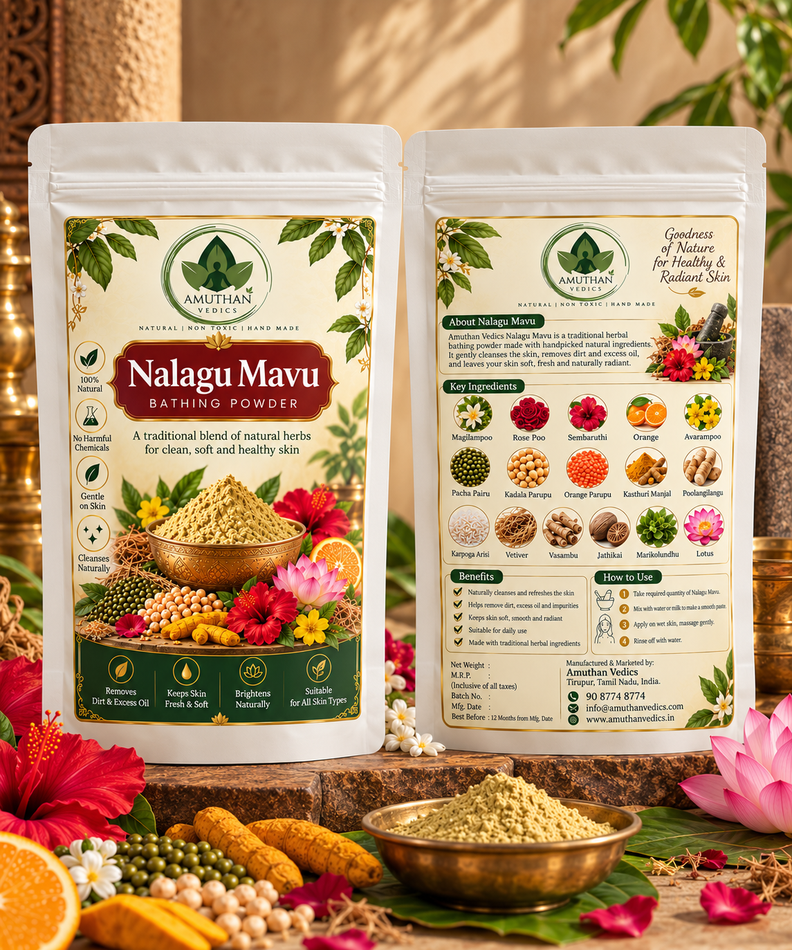 Amuthan Vedics Nalagu Mavu (Bath Powder)
